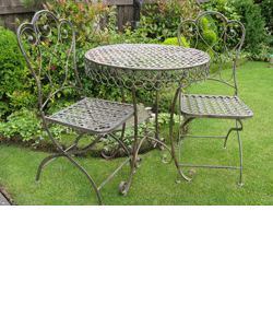 Classic Garden Furniture in Verdigris Finish (table & two chairs)